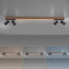 Paul Neuhaus PURE-LINES Plafoniera LED Antracite, Legno scuro, 5-Luci, Telecomando