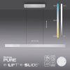 Paul Neuhaus PURE-MOTO-RISE Lampada a Sospensione LED Argento, 3-Luci, Telecomando