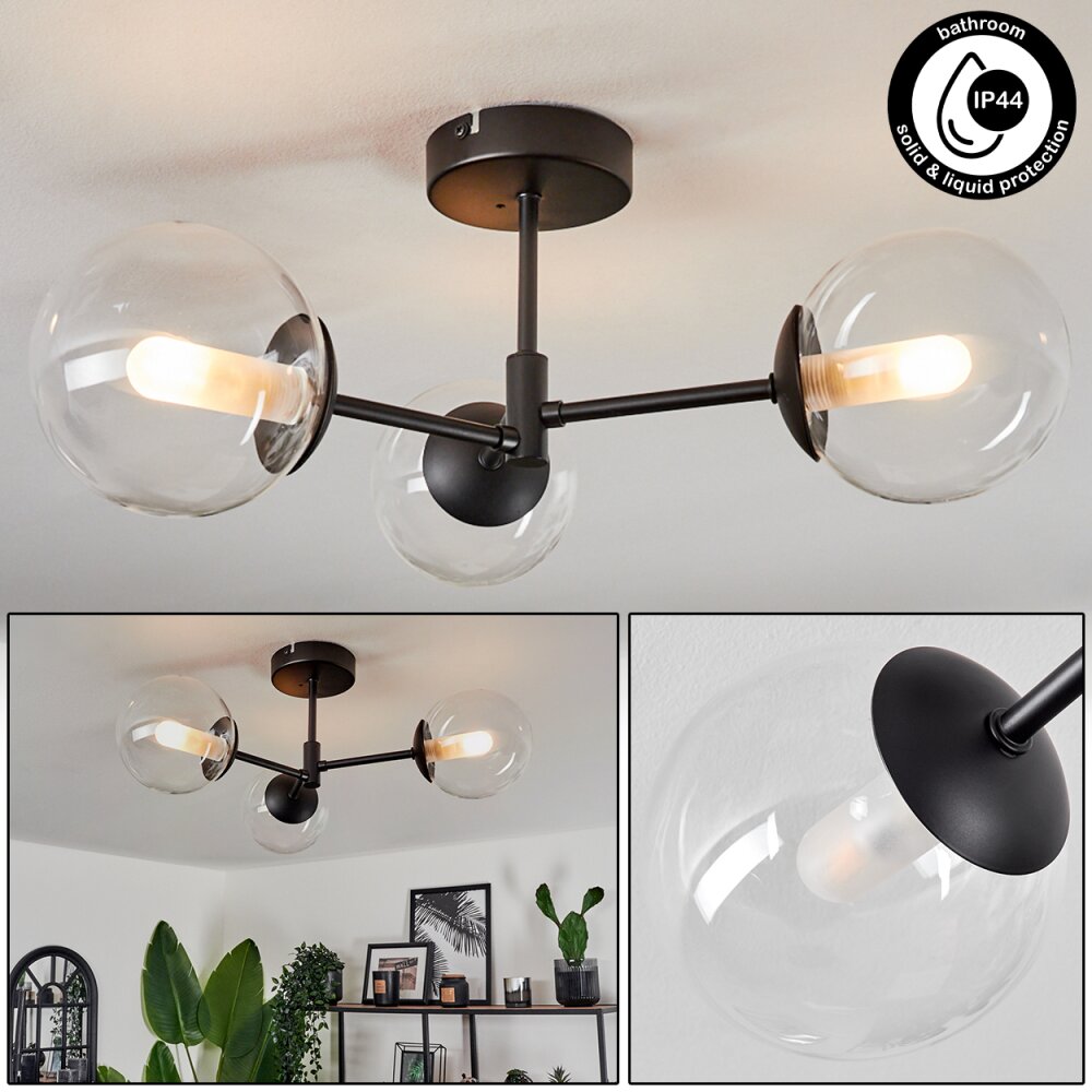 Yucao Plafoniera Nero, 3-Luci main product photo