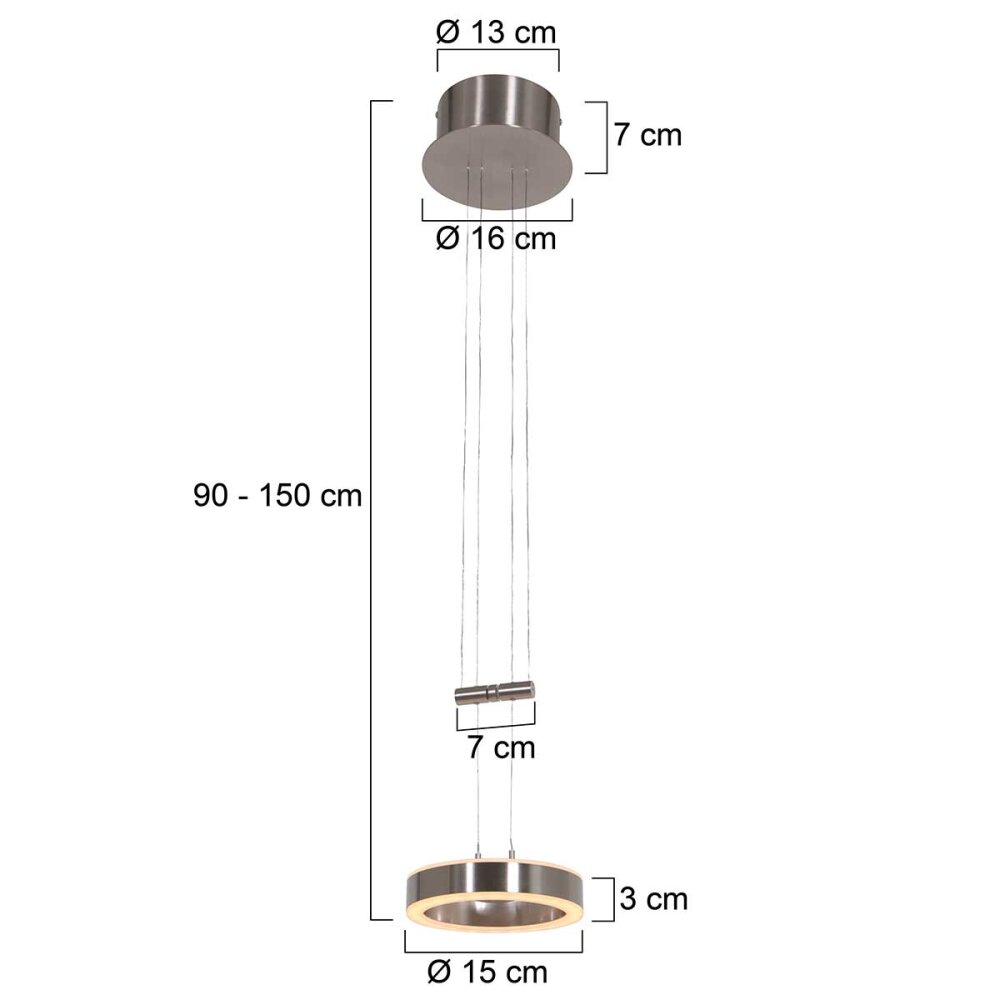 Steinhauer Piola Lampadario a sospensione LED Acciaio satinato, 2-Luci