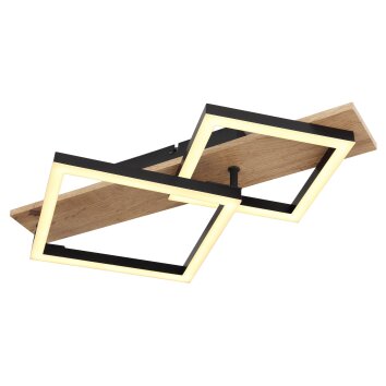Globo BEATRIX Plafoniera LED Aspetto del legno, Nero, 1-Luce