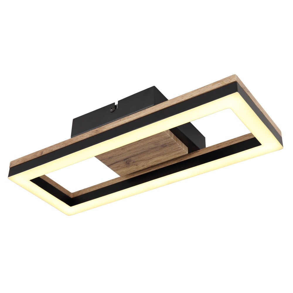 Globo BEATRIX Plafoniera LED Aspetto del legno, Nero, 1-Luce main product photo