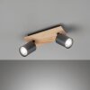 Fischer & Honsel Holton Plafoniera LED Aspetto del legno, Nero, 2-Luci