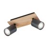 Fischer & Honsel Holton Plafoniera LED Aspetto del legno, Nero, 2-Luci