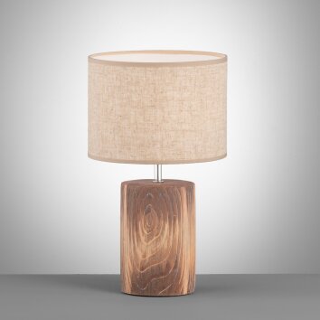 Fischer & Honsel Malik Lampada da tavolo Aspetto del legno, 1-Luce