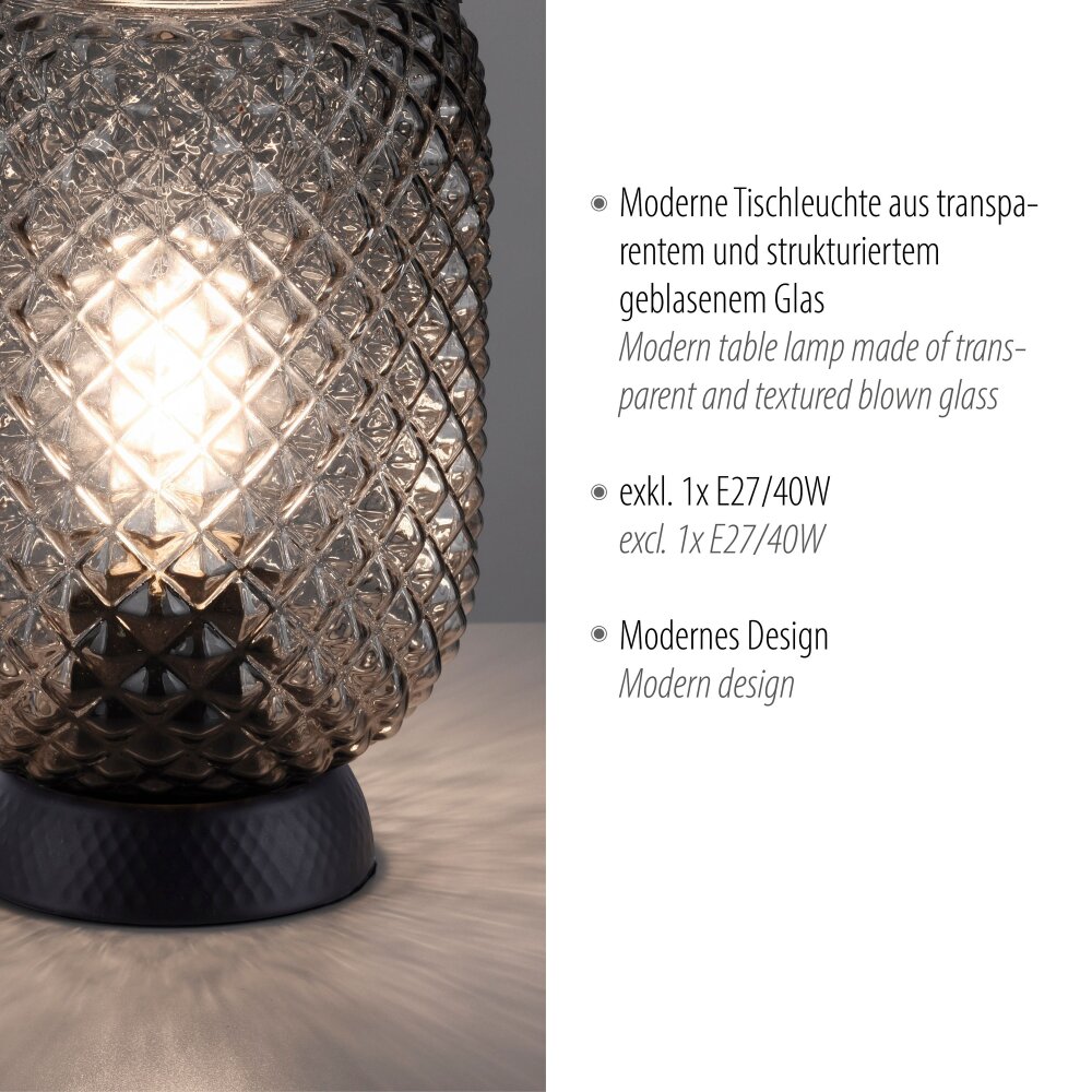 Leuchten Direkt REISHI Lampada da tavolo Nero, 1-Luce