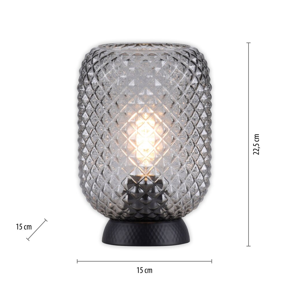 Leuchten Direkt REISHI Lampada da tavolo Nero, 1-Luce