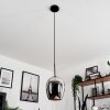 Vevino Lampadario a sospensione Vetro 20 cm Cromo, Grigio fumo, 1-Luce