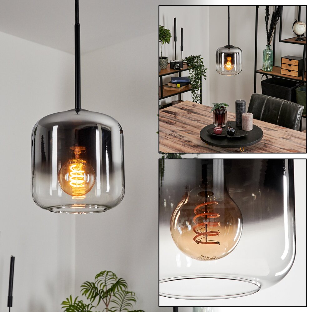 Lauden Lampadario a sospensione Vetro 15 cm Cromo, Chiaro, Grigio fumo, 1-Luce main product photo