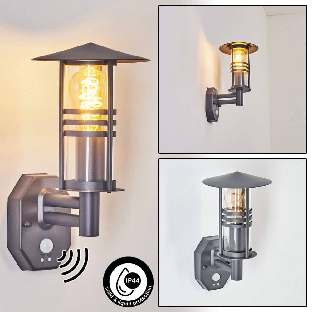 Forli Applique da esterno Antracite, 1-Luce, Sensori di movimento main product photo
