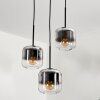 Lauden Lampadario a sospensione Vetro 15 cm Cromo, Chiaro, Grigio fumo, 3-Luci
