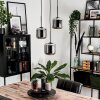 Lauden Lampadario a sospensione Vetro 15 cm Cromo, Grigio fumo, 3-Luci