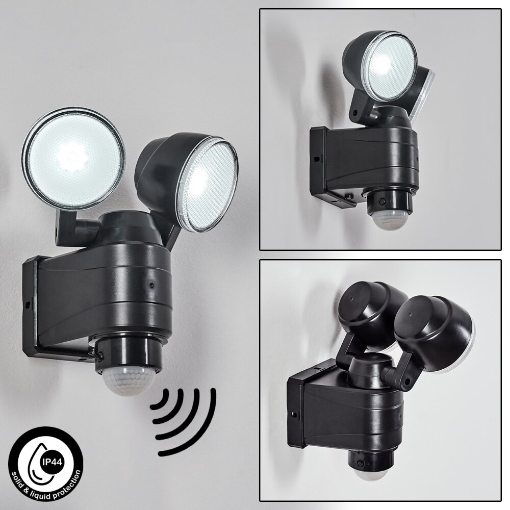 Anyarhwi Applique da esterno LED Nero, 2-Luci, Sensori di movimento main product photo