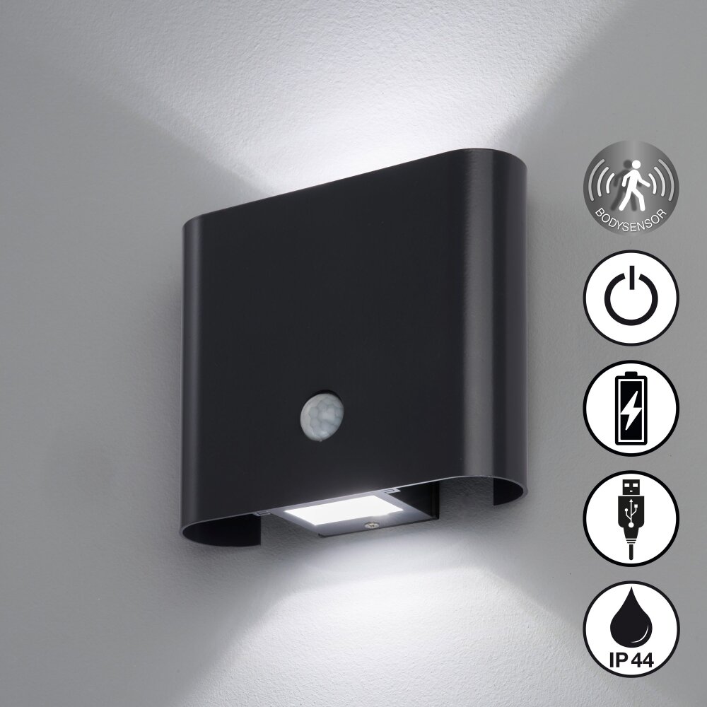 FHL easy Magnetics Applique da esterno LED Nero, 2-Luci, Sensori di movimento main product photo