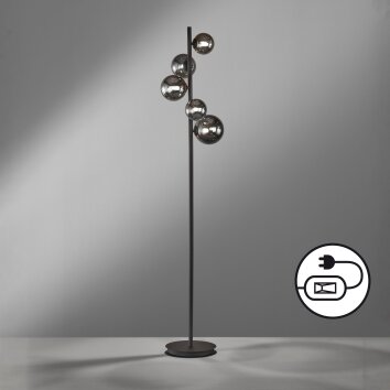 Fischer & Honsel Bala Lampada da terra LED Nero, 5-Luci