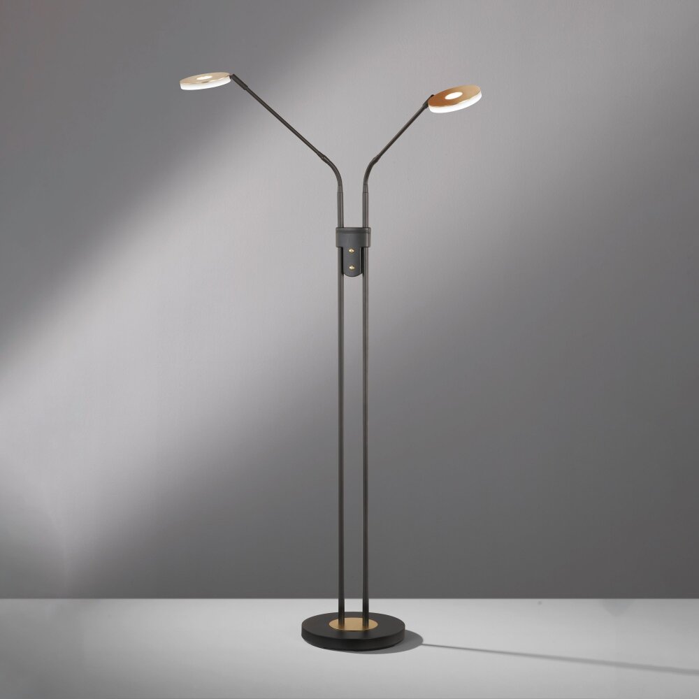 Fischer & Honsel Dent Lampada da terra LED Nero, 2-Luci main product photo