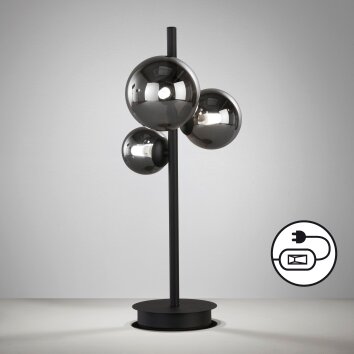 Fischer & Honsel Bala Lampada da tavolo LED Nero, 3-Luci