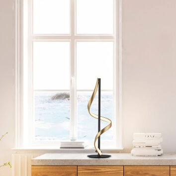 Paul Neuhaus QSWING Lampada da tavolo LED Antracite, Oro, 1-Luce, Telecomando