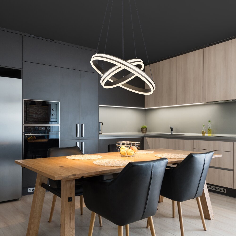 Globo GROUNI Lampadario a sospensione LED Titanio, 1-Luce, Telecomando main product photo