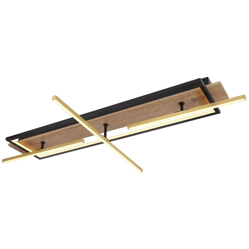 Globo BEATRIX Plafoniera LED Aspetto del legno, Nero, 2-Luci main product photo