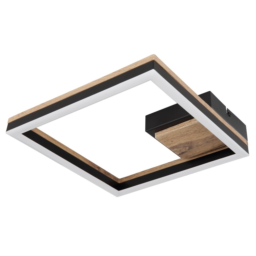 Globo BEATRIX Plafoniera LED Aspetto del legno, Nero, 1-Luce