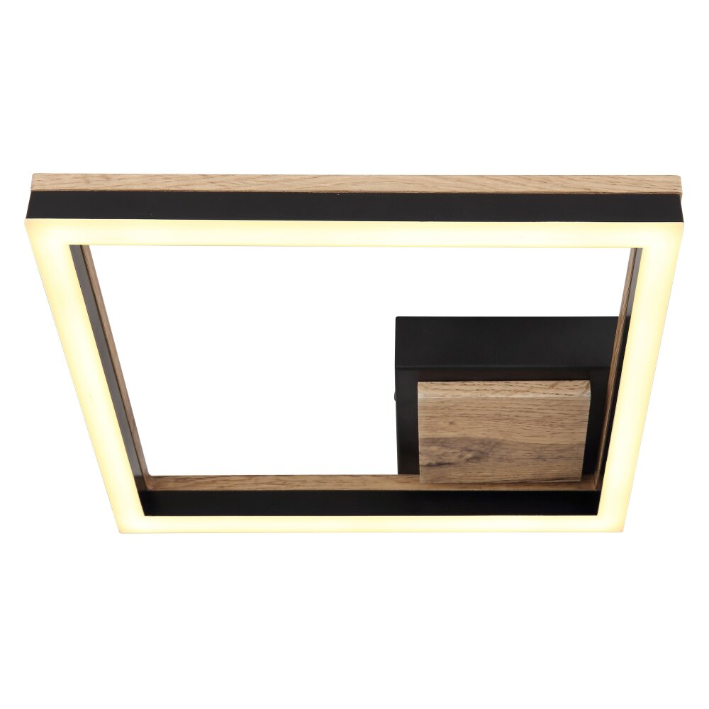 Globo BEATRIX Plafoniera LED Aspetto del legno, Nero, 1-Luce