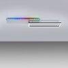 Leuchten Direkt RENDA Plafoniera LED Argento, 2-Luci, Telecomando, Cambia colore