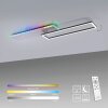 Leuchten Direkt RENDA Plafoniera LED Argento, 2-Luci, Telecomando, Cambia colore
