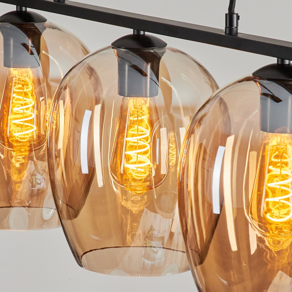 Vevino Lampada a Sospensione Vetro 20cm Ambrato, 3-Luci