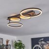 Avelal Plafoniera LED Marrone, Aspetto del legno, Nero, 1-Luce