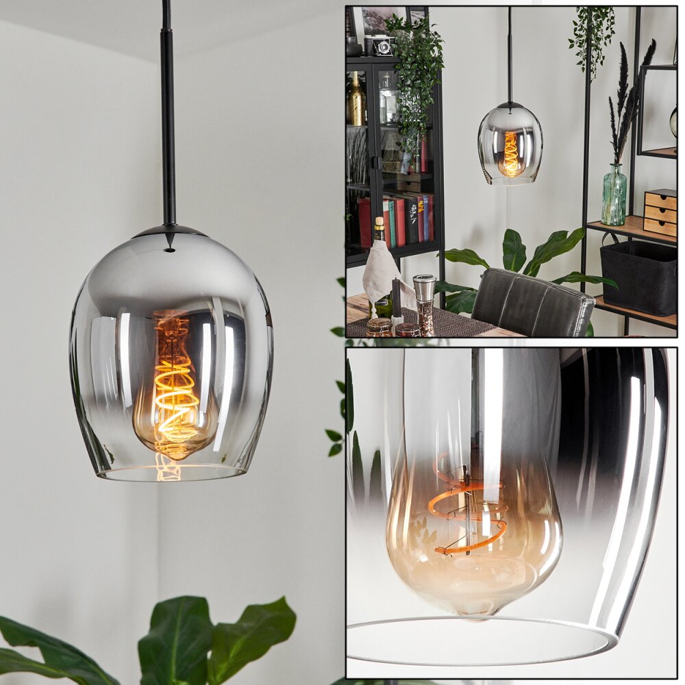 Vevino Lampadario a sospensione Vetro 15cm Chiaro, Grigio fumo, 1-Luce main product photo