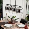 Vevino Lampada a Sospensione Vetro 20cm Cromo, Chiaro, Grigio fumo, 4-Luci
