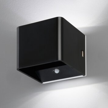 FHL easy Magnetics Applique da esterno LED Nero, 1-Luce, Sensori di movimento