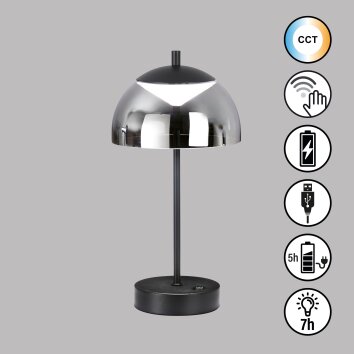 FHL easy Riva Lampada da tavolo LED Nero, 1-Luce