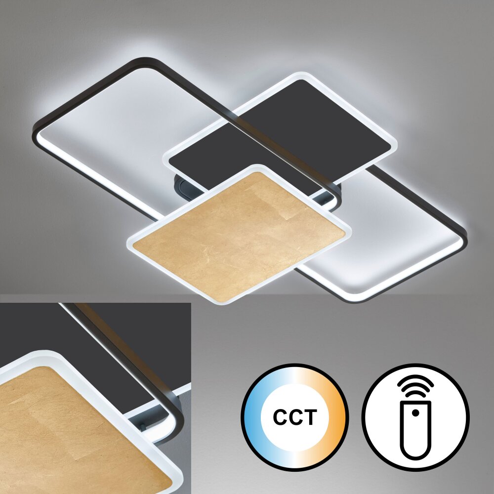 Fischer & Honsel Quadro Plafoniera LED Nero, 1-Luce, Telecomando main product photo