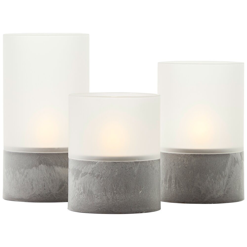 Brilliant Bougie Set di 3 lampade da tavolo per esterni LED Grigio, 1-Luce main product photo
