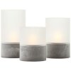 Brilliant Bougie Set di 3 lampade da tavolo per esterni LED Grigio, 1-Luce