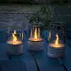 Brilliant Bougie Set di 3 apparecchi da tavolo per esterni LED Grigio, 1-Luce