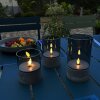Brilliant Bougie Set di 3 apparecchi da tavolo per esterni LED Grigio, 1-Luce