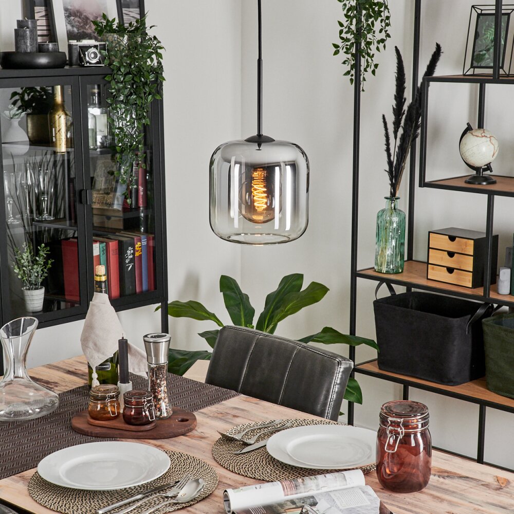 Lauden Lampadario a sospensione Vetro 20cm Chiaro, Grigio fumo, 1-Luce main product photo