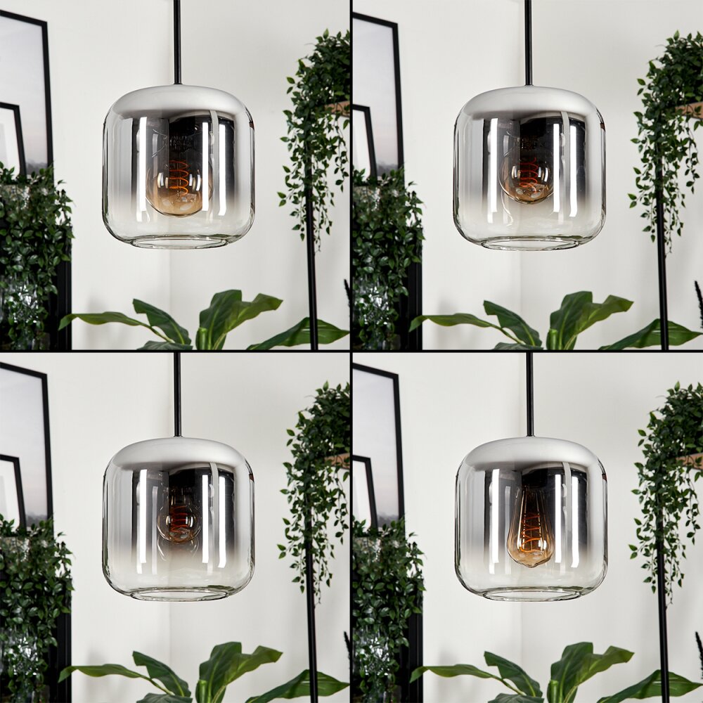 Lauden Lampadario a sospensione Vetro 20cm Chiaro, Grigio fumo, 1-Luce