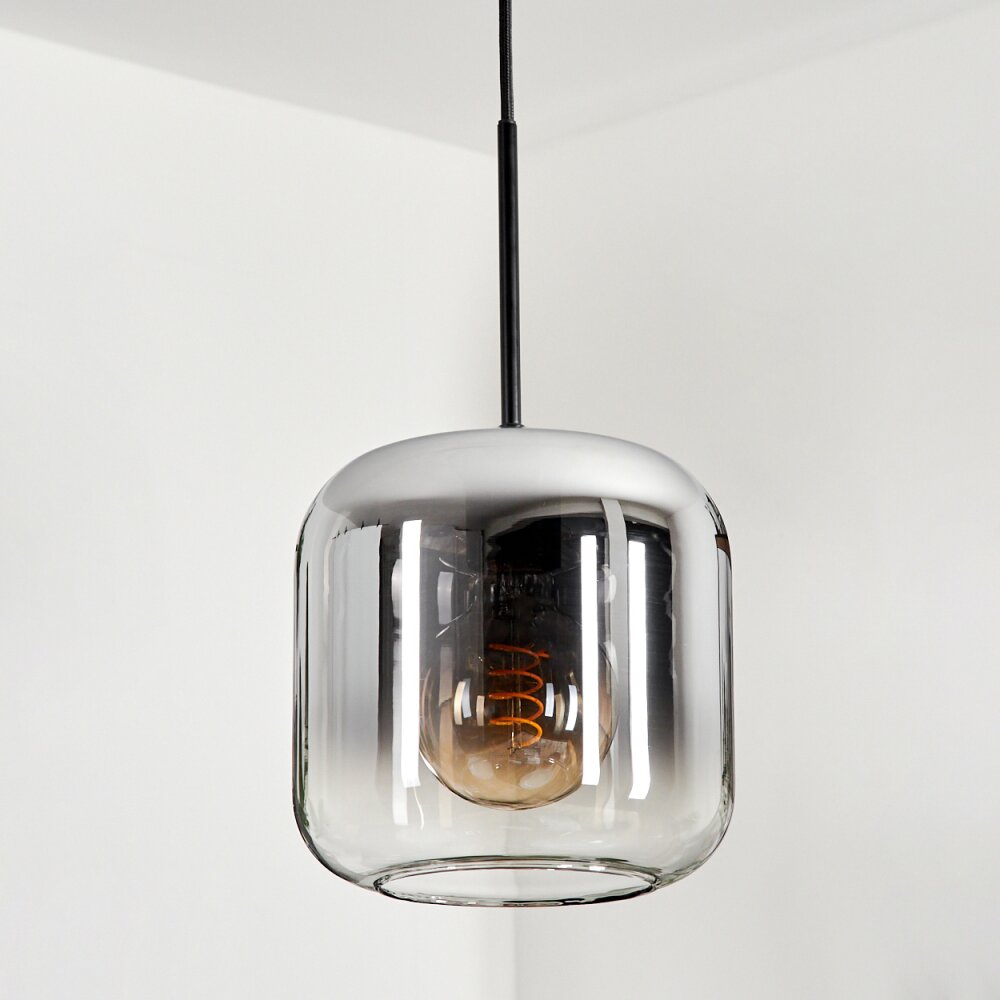 Lauden Lampadario a sospensione Vetro 20cm Chiaro, Grigio fumo, 1-Luce
