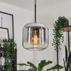 Lauden Lampadario a sospensione Vetro 20cm Chiaro, Grigio fumo, 1-Luce