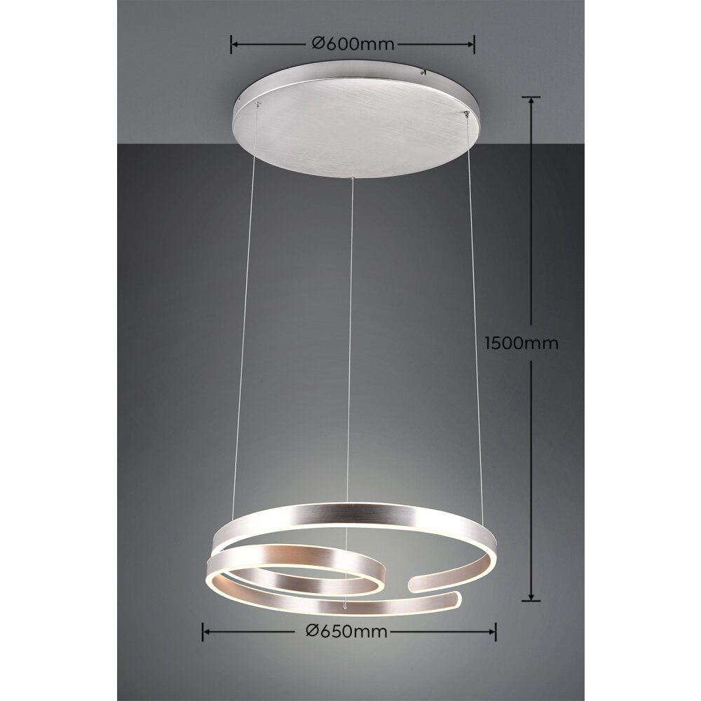 Trio Marnie Lampada a Sospensione LED Alluminio satinato, 1-Luce