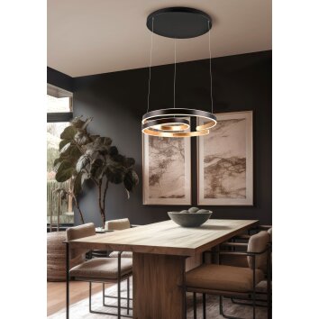 Trio Marnie Lampada a Sospensione LED Oro, Nero, 1-Luce