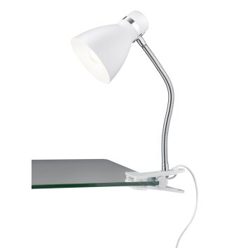 Reality HARVEY Lampada con pinza Cromo, Bianco, 1-Luce