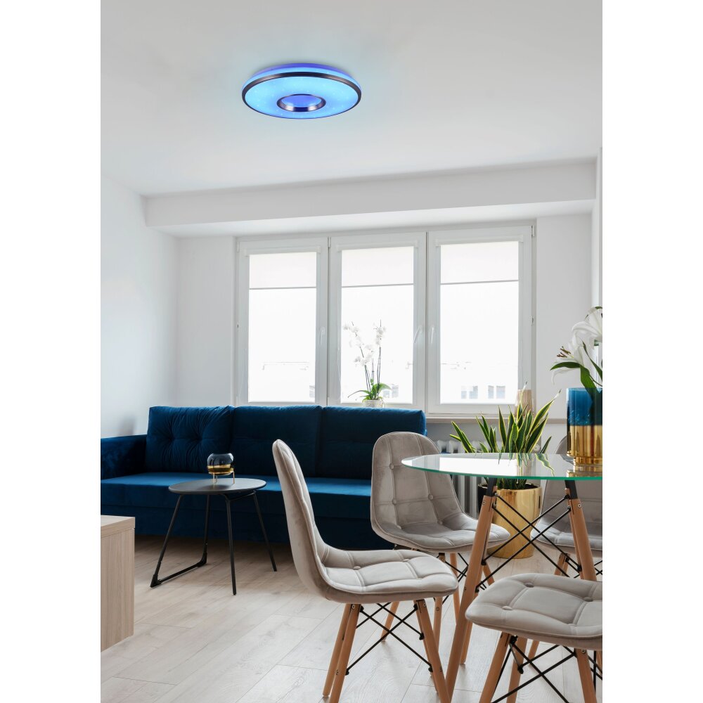 Reality Realta Plafoniera LED Alluminio satinato, 2-Luci, Telecomando, Cambia colore main product photo