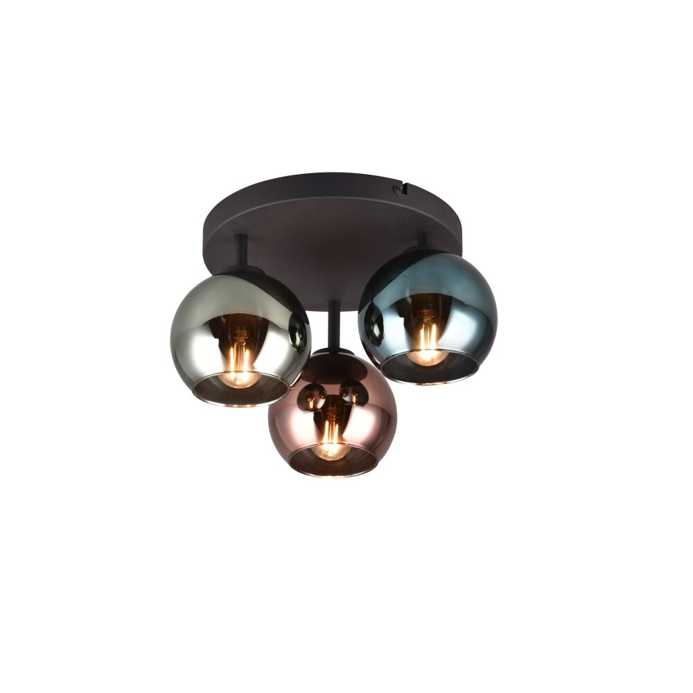 Reality SHELDON Plafoniera Nero, 3-Luci main product photo