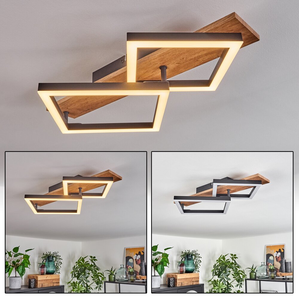 Cascada Plafoniera Marrone, Aspetto del legno, Nero, 1-Luce main product photo