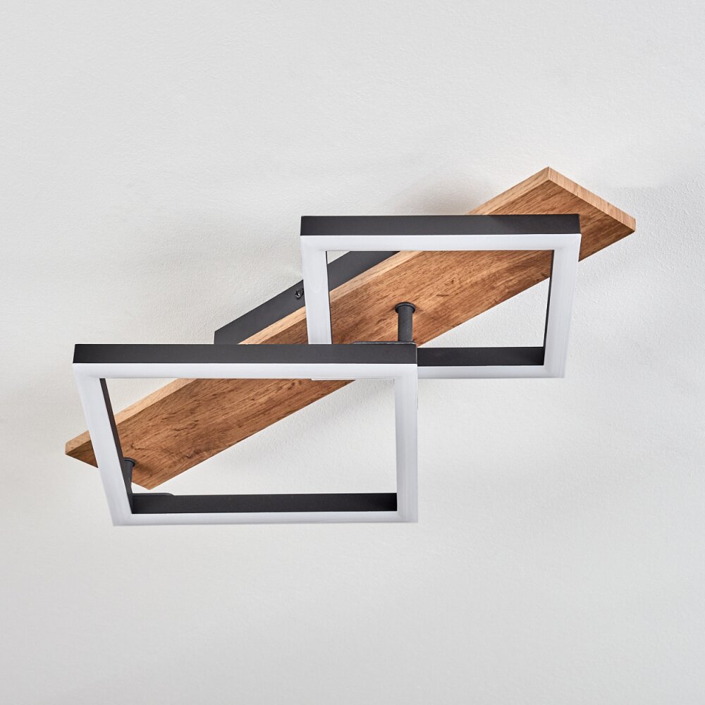 Cascada Plafoniera Marrone, Aspetto del legno, Nero, 1-Luce